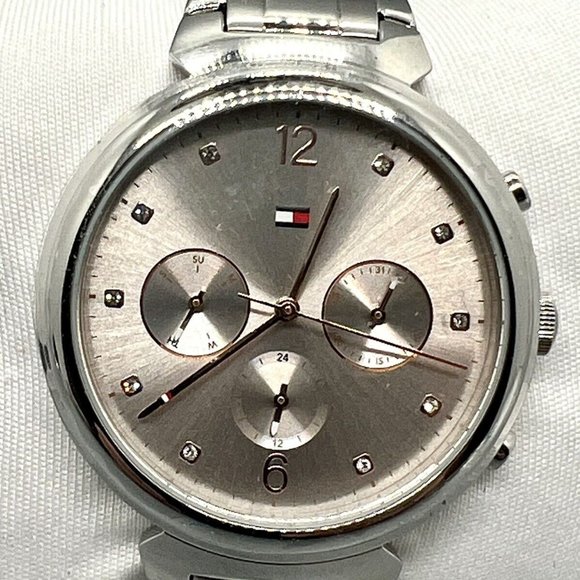 Tommy Hilfiger Multi Function Crystal Dial Stainless Steel Ladies Watch - Picture 1 of 8